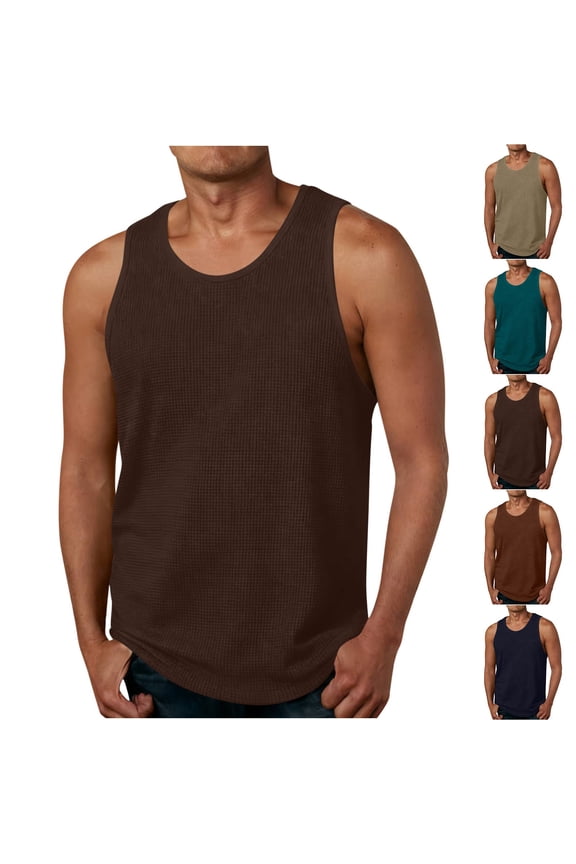 Men’s Workout A-Shirt Sleeveless Casual Summer Tank Tops Training Bodybuilding Muscle Vest Tees Lightweight Comfy Undershirts Army Green,S