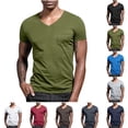 thumbnail image 1 of yoeyez Mens Short Sleeve Pocket T-Shirts Casual V Neck Active Tee Summer Athletic Running Workout Tops Dark Gray,S, 1 of 7