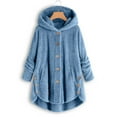 thumbnail image 1 of yoeyez My Orders Placed Fall Winter Cardigan for Women 2025 Oversized Open Front Fleece Jackets Solid Fuzzy Buttons Teddy Coats Outwear With Pockets, 1 of 7