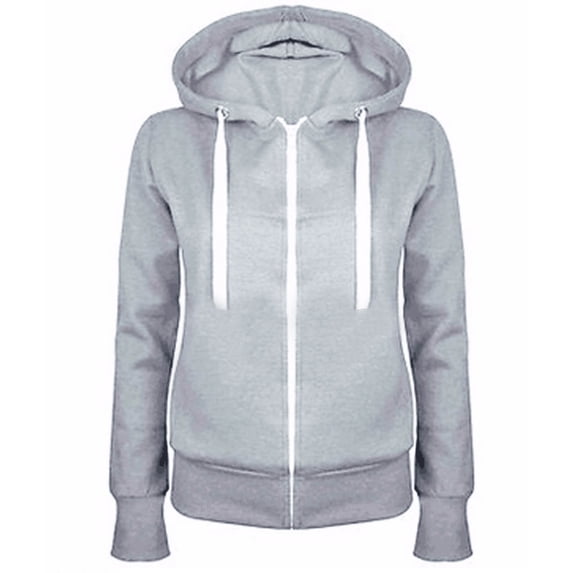 yoeyez Oversized Zip Up Hoodie for Women Long Sleeve Fleece Hooded Sweatshirts Fashion Loose Fit Drawstring Hoodies Jacket Gray M