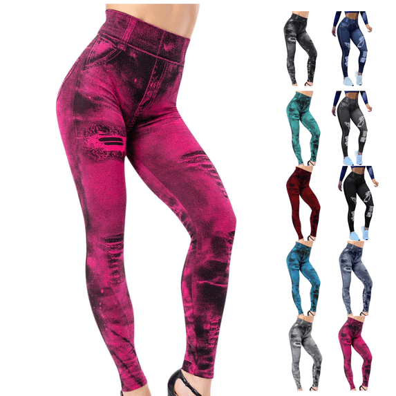 yoeyez Plus Size Leggings for Women Tummy Control High Waist Yoga Pant Soft Stretch Quick Drying Tight With Pockets, Light Blue 2L