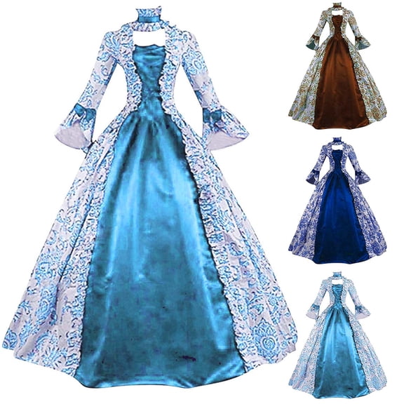 yoeyez Retro Victorian Dress Women Medieval Court Dresses 1800s Rococo Masquerade Ball Gown Renaissance Cinch Corset Dresses