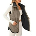 thumbnail image 1 of yoeyez Sales Today Clearance Women Womens Puffer Vest Cropped Stand Collar Sleevelesss Coats Winter Warm Zip Up Jackets Lightweight Padded Outerwear With Pockets, 1 of 7