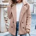 thumbnail image 1 of Summer Savings Clearance 2024 yoeyez Sherpa Jacket Women Pullover Womens Ladies Warm Jacket Winter Solid Turn Coat Down Collar Lambswoo Outerwear Chaqueta Sherpa Mujer, 1 of 7