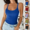 thumbnail image 1 of yoeyez Slim Fitted Tank Tops for Women Casual Ribbed Knit Camisole Summer Spaghetti Straps Sleeveless T-Shirts Scoop Neck Basic Cami Shirts Red,XXL, 1 of 7