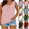 thumbnail image 1 of yoeyez Summer Shirts for Women,Womens Tank Tops Ladies Square Neck Pleated Folding Tee Solid Color Loose Fit Shirts Beige,L, 1 of 7