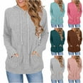 thumbnail image 1 of yoeyez Sweaters For Women Lightweight Knitted Long Sleeve Shirts Fall Fashion Hoodies Pullover Sweatshirt With Kangaroo Pocket Pink,M, 1 of 7