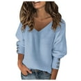 thumbnail image 1 of yoeyez Sweaters for Women,Crochet Long Sleeve Crewneck Sweater Casual Warm Lightweight Winter Knit Pullover Jumper Tops, 1 of 7
