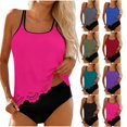 thumbnail image 1 of yoeyez Tummy Control Tankini Swimsuits for Women Two Piece High Wasit Bathing Suit Cut Out Summer Vacation Beachear Modest Swim Suit Green,XXL, 1 of 7