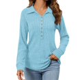 thumbnail image 1 of yoeyez Tunic Sweater for Women Cable Knit Patchwork Sleeve Sweaters Crewneck Raglan Long Sleeve Shirts Fall Fashion Tops 2025 Sky Blue S, 1 of 6