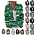 thumbnail image 1 of yoeyez Ugly Christmas Sweater Cardigan Women Xmas Print Button up Cardigan Coats Winter Warm Cozy Cable Knit Cardigan Sweater, 1 of 6