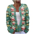 thumbnail image 1 of yoeyez Ugly Christmas Sweater Women Cute Xmas Open Front Button Down Cardigans Sweater Fall Winter Knitted Outwear Coat Multicolor 2L, 1 of 6
