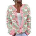 thumbnail image 1 of yoeyez Ugly Christmas Sweater Women Cute Xmas Open Front Button Down Cardigans Sweater Fall Winter Knitted Outwear Coat Multicolor XL, 1 of 4