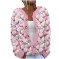 thumbnail image 1 of yoeyez Ugly Christmas Sweater Women Cute Xmas Open Front Button Down Cardigans Sweater Fall Winter Knitted Outwear Coat Multicolor XL, 1 of 4