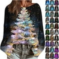 thumbnail image 1 of yoeyez Ugly Christmas Sweater Women Xmas Knit Pullover Sparkly Christmas Tree Shirts Dropped Long Sleeve Fall Crochet Sweater Tops Holiday Clothes, 1 of 6