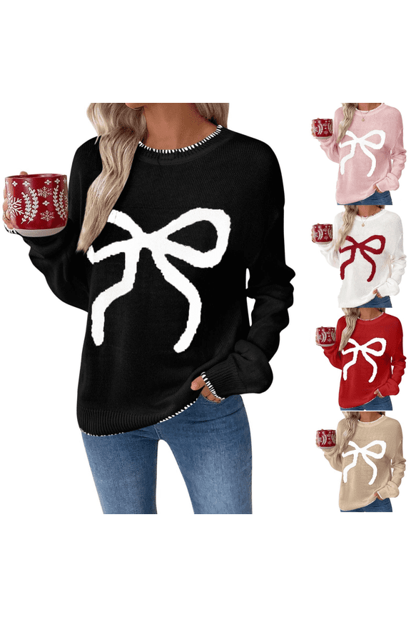 Ladies Valentines Sweaters Cozy Knitted Pullover Sweaters Valentine's Day Lightweight Long Sleeve Pullover Womens Tops Black,XXL