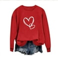thumbnail image 1 of yoeyez Valentines Day Sweatshirt for Women,Women Valentine's Day Love Print Fashion shirts Long Sleeve Round Neck T-Shirt Womens Clothes Tee Shirts Gifts for Girlfriends Red,3XL, 1 of 5