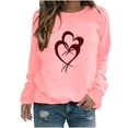 thumbnail image 1 of yoeyez Valentines Day Sweatshirt for Women Love Heart Graphic Tees Long Sleeve Raglans Baseball T Shirt Tops Cute Valentines Day Gifts Women Pink M, 1 of 3