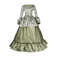 thumbnail image 1 of yoeyez Victorian Dress Women Rococo Ball Gown Vintage Medieval Dress Plus Size Lace Up Cinch Corset Dress Flare Sleeve Wedding Guest Long Gothic Costumes Green,3XL, 1 of 5