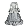 thumbnail image 1 of yoeyez Victorian Dress Women Rococo Ball Gown Vintage Medieval Dress Plus Size Lace Up Cinch Corset Dress Flare Sleeve Wedding Guest Long Gothic Costumes Gray,XL, 1 of 5