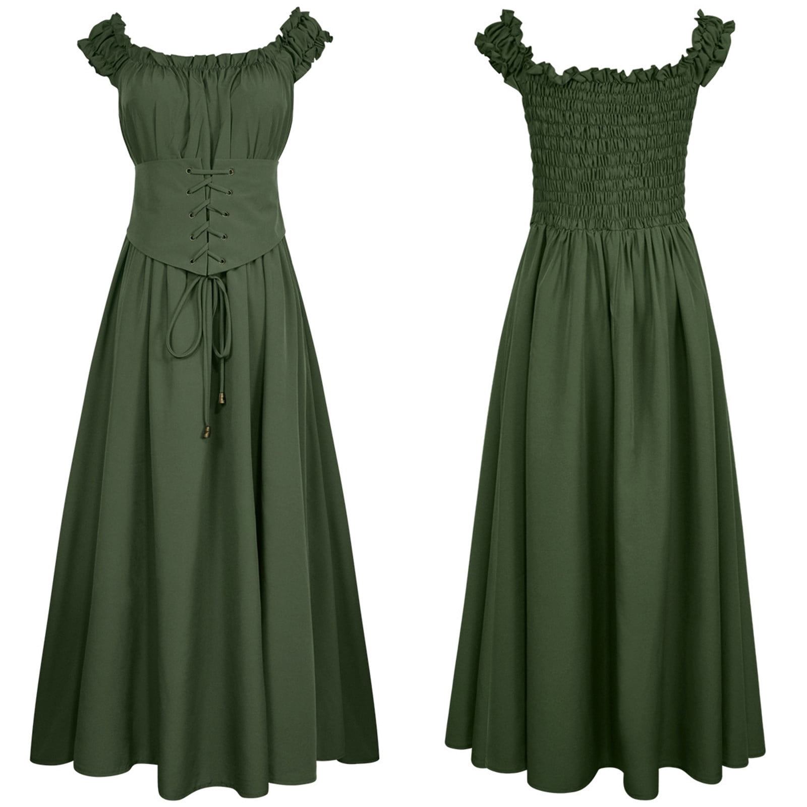yoeyez Wedding Guest Costume Women Medieval Peasant Dress Sleeveless Corset Dress Pirate Viking Costumes for Party Army Green,XL - Walmart.com yoeyez Wedding Guest Costume Women Medieval Peasant Dress Sleeveless Corset Dress Pirate Viking Costumes for Party Army Green,XL - Walmart.com