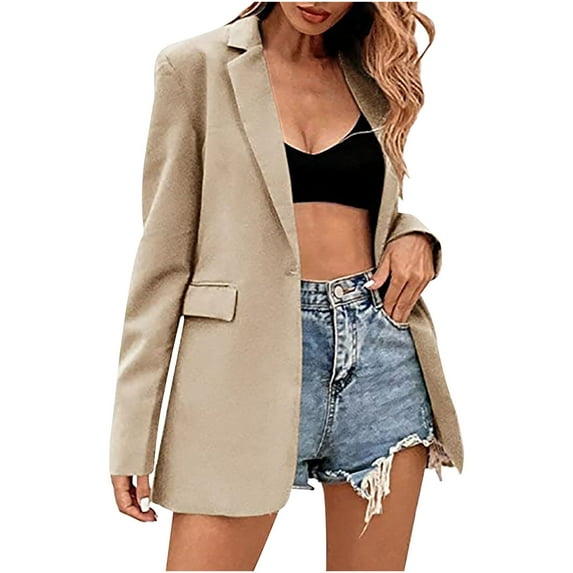 yoeyez Winter Coats for Women Loose Blazers for Women Work Office Jackets Trendy Business Casual Outfits Plus Size Loose Outerwear Open Front Suit Abrigos de Mujer Elegantes