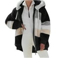 thumbnail image 1 of yoeyez Winter Coats for Women Plus Size Women Plus Size Winter Warm Loose Plush Zip Hooded Jacket Coat Chaqueta Sherpa Mujer Jersey, 1 of 5
