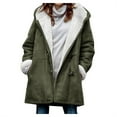 thumbnail image 1 of yoeyez Winter Faux Suede Jacket for Women Plus Size Sherpa Fleece Lined Coats Casual Soft Horn Buttons Outwear Coat With Pocket, 1 of 4