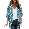 thumbnail image 1 of yoeyez Women Lightweight Chiffon Kimono Cardigan Women Boho Floral Printed Half Sleeve Shawl Chiffon Cardigan Casual Beach Cover Ups Multicolor,2XL, 1 of 5