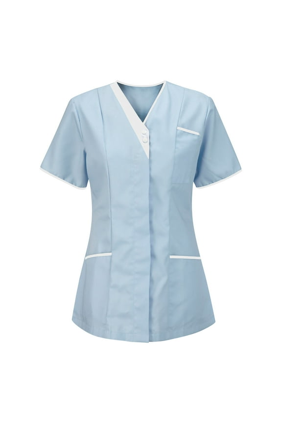 Women Scrub Tops Printed Women's Nurses Tunic Uniform Clinic Carer V-Neck Protective Clothing Tops Uniformes De Enfermeras De Mujer