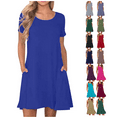 thumbnail image 1 of yoeyez Womens Summer Casual T Shirt Dresses Sleeveless Flowy Sundress with Pockets Loose Round Neck Swing Tank Dress Beach Mini Skirt Dress, 1 of 5