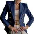thumbnail image 1 of yoeyez Womens Blazer Jackets Fashion Women Buttons Long Sleeve Solid Office Coat Cardigans Suit Jacket Long Outwear Chaqueta De Mujer, 1 of 5