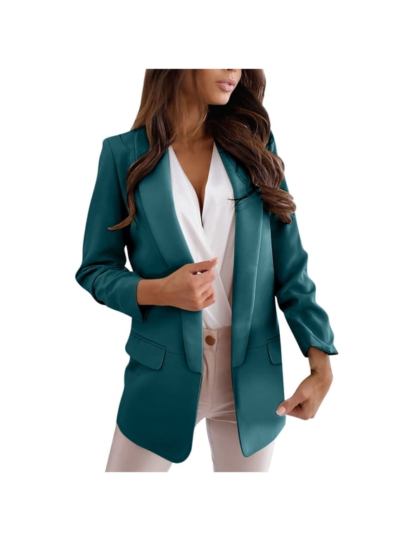 Womens Blazers for Work Professional Womens Blazers For Work Casual Long Sleeve Mid-Length Trench Coat Work Office Warm Suit Jackets Chaquetas de Mujer Casual