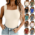 thumbnail image 1 of yoeyez Womens Built In Bra Crop Tank Tops Stretchy Square Neck Yoga Tanks Summer 2026 Sleeveless Cropped T Shirts for Workout Athletic Gym Gray,XXXL, 1 of 7