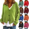 thumbnail image 1 of yoeyez Womens Cardigan Sweaters Open Front Long Sleeve Cardigan Cropped Button Down V-Neck Knit Sweater Coats Orange,S, 1 of 5