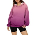 thumbnail image 1 of yoeyez Womens Hoodies Pullover Gradient Print Graphic Hooded Pullover Tops Long Sleeve Autumn Winter Hoodie Sweatshirt Hot Pink,M, 1 of 4