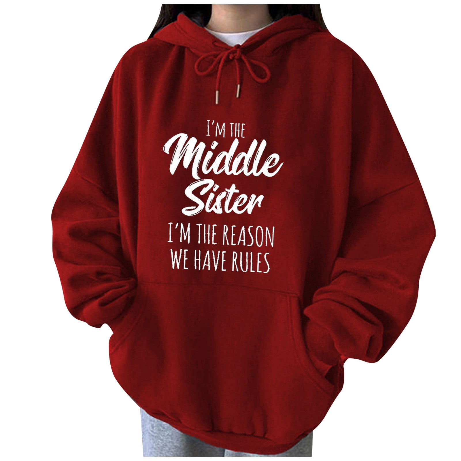 Boyfriend-style Oversize Lip Print Hooded Sweatshirt For Women main image 0