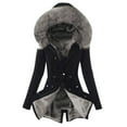 thumbnail image 1 of yoeyez Womens Winter Warm Coats Fuzzy Hooded Padded Jackets Thicken Mid Long Parka Outerwear Plus Size Overcoat with Pockets Black XXL, 1 of 2
