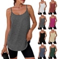 thumbnail image 1 of yoeyez Workout Tank Tops for Women Stretchy Sleeveless Yoga Tops Moisture-Wicking Tunic Cami Shirts Flowy Loose hem Camisole for Running Gym Red,L, 1 of 7