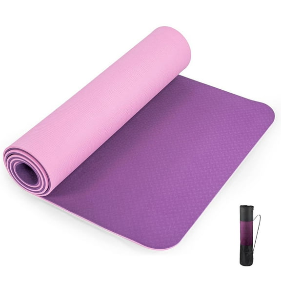 Behome Yoga Mat Non Slip, Anti-Tear 72 x 24 Exercise Mat with Strap and Storage Bag, 1/4" Thick Fitness Mat for Pilates, Stretching, Floor & Fitness Workouts