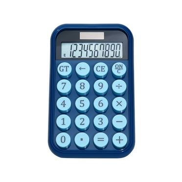 RoamHome 10-Digit Calculator with LCD Display & Sensitive Buttons, Solar & Battery Candy Color Portable Standard Calculators, Office & School Supplies, Gift for Students Workers (Blue, 1PC)