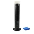 thumbnail image 1 of RoamHome 2024 New Desktop Bladeless Tower Fans USB Rechargeable, 3-Speed Tabletop Desk Fan Adjustable Head & Night Light, Vertical Standing Personal Cooling Mini Fan with Washcloth (Black), 1 of 9