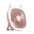 thumbnail image 1 of RoamHome 4-in-1 Portable Desk Fan Small Quiet Desktop Mini Fan Light, Rechargeable Tabletop Personal Cooling Fans for Bedroom Office, High Appearance Gift for Students Workers (Pink), 1 of 9