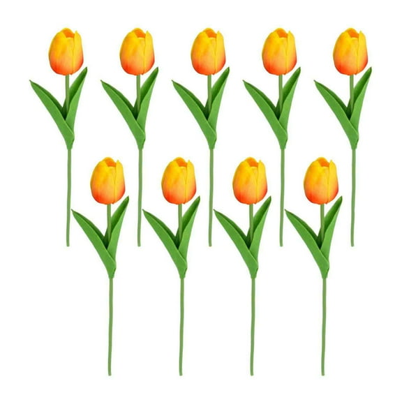 RoamHome 9 Pcs Peach Tulips Artificial Flowers Real Touch Fake Tulips Fake Flowers for Mother's Day Faux Tulips Faux Flowers Bulk Artificial Tulips Flowers for Centerpieces Home Wedding Bouquet