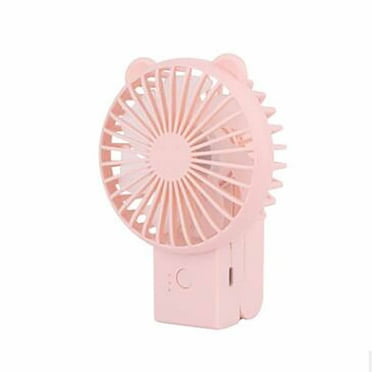 RoamHome Bear Electric Foldable Mini Fan Charging Small Fans USB Rechargeable Handheld Battery Powered Portable Fans Personal Cooling Fan That Blows Cold Air (Pink)