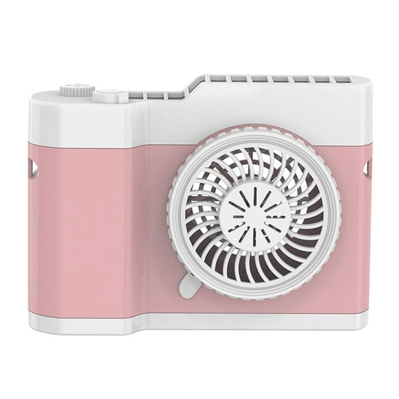 RoamHome Creative Camera Style Electric Portable Neck Fan Earphone Design, Wearable Small Fans, USB Rechargeable, 3000mAh Battery Powered, Strong Wind, Personal Cooling (Pink)