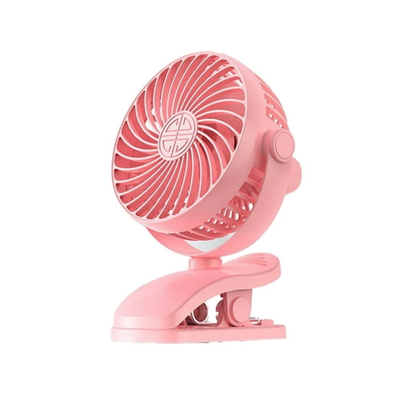 RoamHome Electric Clip-on Mini Fan Charging Small Fans USB Rechargeable, 720 Degree Rotating Battery Powered Portable Fans Personal Cooling Fan That Blows Cold Air (Pink)