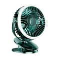 thumbnail image 1 of RoamHome Electric Clip-on Mini Fan Charging Small Fans USB Rechargeable with LED Light, Tabletop Battery Powered Portable Fans Personal Cooling Fan That Blows Cold Air (Green), 1 of 7