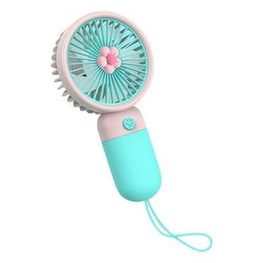 RoamHome Electric Mini Fan Cartoon Fruit Small Fans USB Rechargeable Handheld Battery Powered Portable Fans Personal Cooling Fan That Blows Cold Air (Blue)