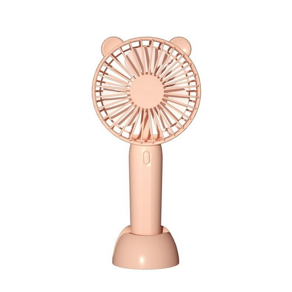 RoamHome Electric Mini Fan Charging Small Fans USB Rechargeable Cartoon Handheld 800mAh Battery Powered Portable Fans Personal Cooling Fan That Blows Cold Air (Pink)